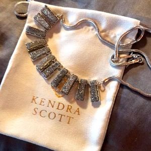 EUC Kendra Scott Silver Drusy Necklace